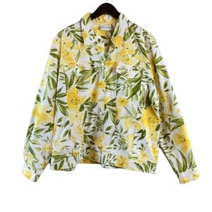 Alfred Dunner Yellow Floral Jacket Size 16